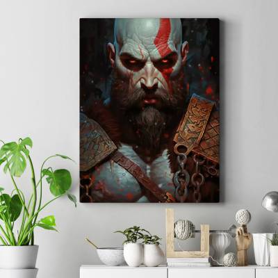 تابلو کنواس (بوم) طرح بازی خدای جنگ ( God of War ) - کد : 016