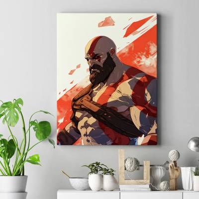تابلو کنواس (بوم) طرح بازی خدای جنگ ( God of War ) - کد : 017