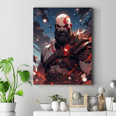 تابلو کنواس (بوم) طرح بازی خدای جنگ ( God of War ) - کد : 018