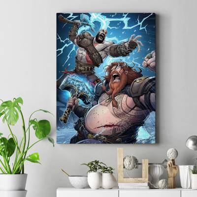 تابلو کنواس (بوم) طرح بازی خدای جنگ ( God of War ) - کد : 019