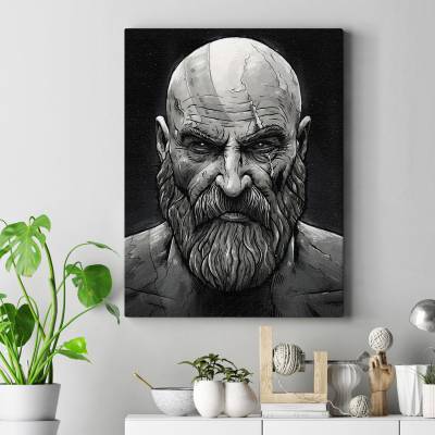 تابلو کنواس (بوم) طرح بازی خدای جنگ ( God of War ) - کد : 020