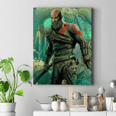تابلو کنواس (بوم) طرح بازی خدای جنگ ( God of War ) - کد : 021