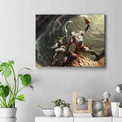 تابلو کنواس (بوم) طرح بازی خدای جنگ ( God of War ) - کد : 022