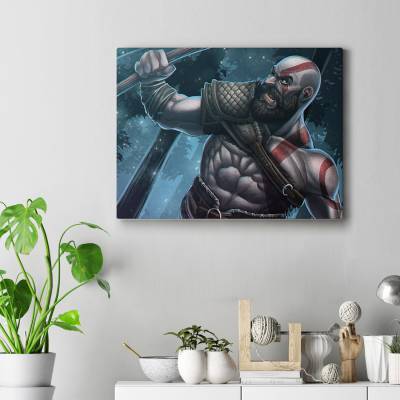 تابلو کنواس (بوم)  طرح بازی خدای جنگ ( God of War ) - کد : 025