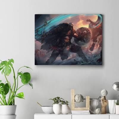 تابلو کنواس (بوم) طرح بازی خدای جنگ ( God of War ) - کد : 026