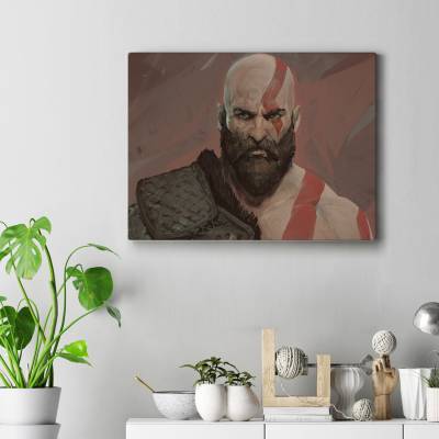 تابلو کنواس (بوم)  طرح بازی خدای جنگ ( God of War ) - کد : 029