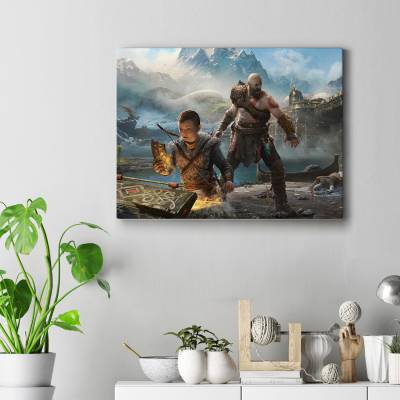 تابلو کنواس (بوم) طرح بازی خدای جنگ ( God of War ) - کد : 036
