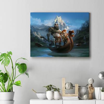 تابلو کنواس (بوم) طرح بازی خدای جنگ ( God of War ) - کد : 039