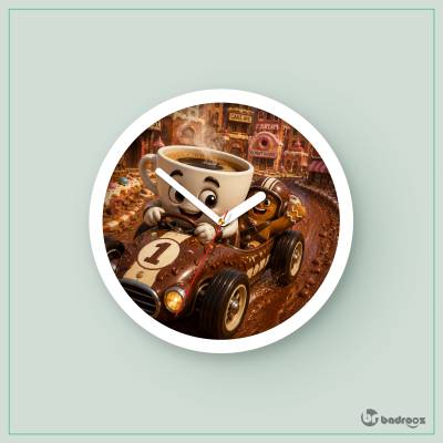 ساعت دیواری  فنجان قهوه در شهر شکلاتی