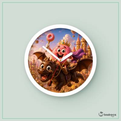 ساعت دیواری  دونات و اژدها کارتونی
