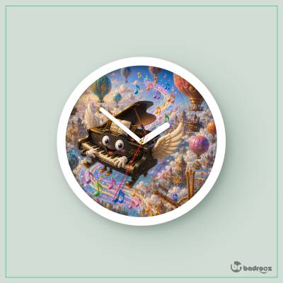 ساعت دیواری  پیانو  بالدار کارتونی