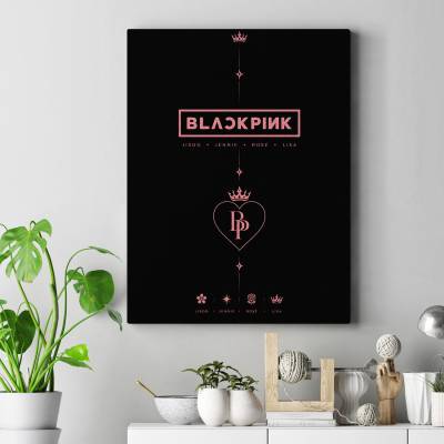 تابلو کنواس (بوم) طرح بلک پینک - کد : 055 