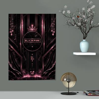 پوستر  طرح گروه کره ای بلک پینک ( BLACKPINK ) - کد : 056 