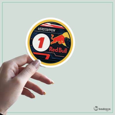 استیکر و برچسب f1 club, red bull, max verstappen, number 1