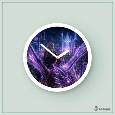 ساعت دیواری  دنریس و اژدهای نئونی
