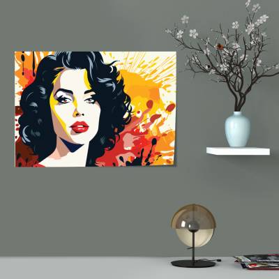 پوستر   نقاشی دیجیتال چهره خانم