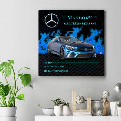 تابلو کنواس مربع (بوم) Mercedes Benz C63 Mansory