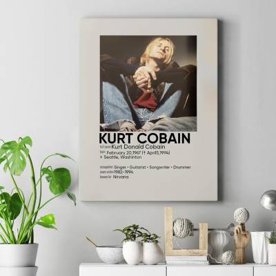 تابلو کنواس (بوم) کرت کوبین 3 - Kurt Cobain