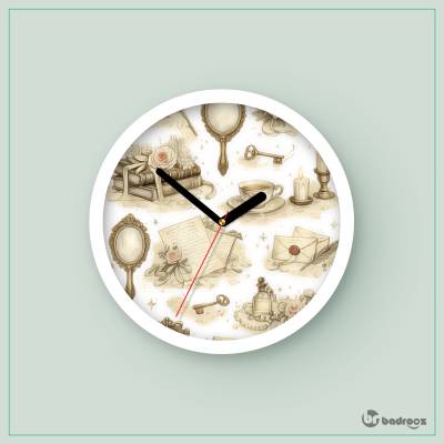 ساعت دیواری  پترن رمانتیک وینتیج غرور و تعصب