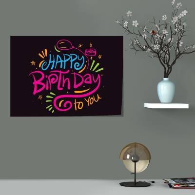 پوستر  تولد مبارک -Happy Birthday - مینیمال مشکی