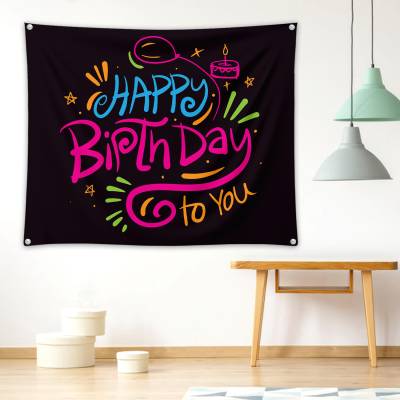دراپ بنر تولد مبارک -Happy Birthday - مینیمال مشکی