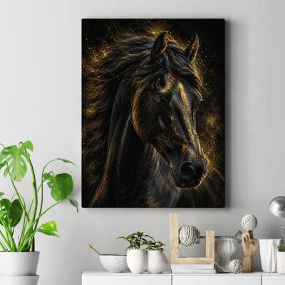 تابلو کنواس (بوم) طرح اسب ( horse ) - کد : 001