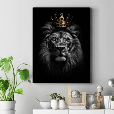 تابلو کنواس (بوم) طرح شیر ( lion ) - کد : 002