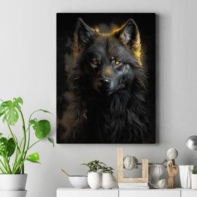تابلو کنواس (بوم) طرح گرگ ( the wolf ) - کد : 001