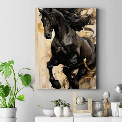 تابلو کنواس (بوم) طرح اسب ( horse ) - کد : 003