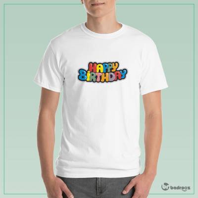 تی شرت مردانه تبریک تولد- HAPPY BIRTHDAY ساده 1