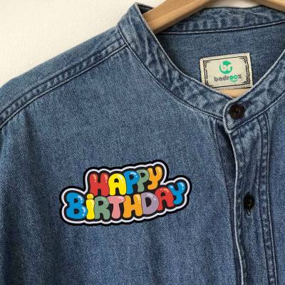 پچ حرارتی (برچسب لباس) تبریک تولد- HAPPY BIRTHDAY ساده 1