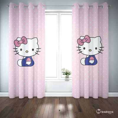 پرده پانچ هلوکیتی- Hello Kitty- صورتی