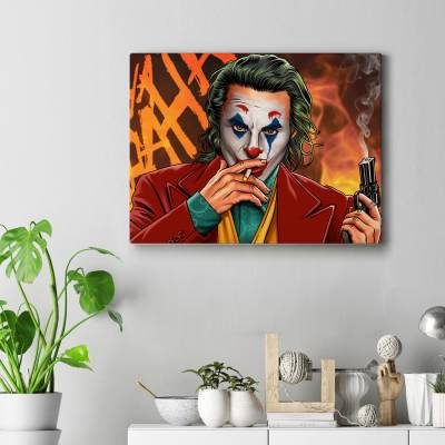 تابلو کنواس (بوم) طرح جوکر (Joker) - کد : 014