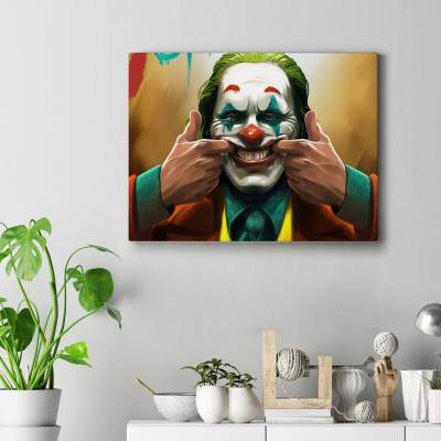 تابلو کنواس (بوم) طرح جوکر (Joker) - کد : 015