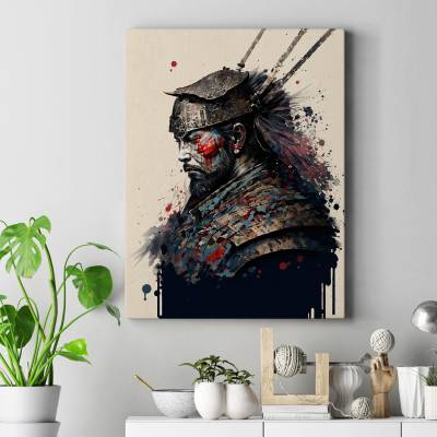 تابلو کنواس (بوم) طرح آخرین سامورایی ژاپنی ( The Last Japanese Samurai) - کد : 001