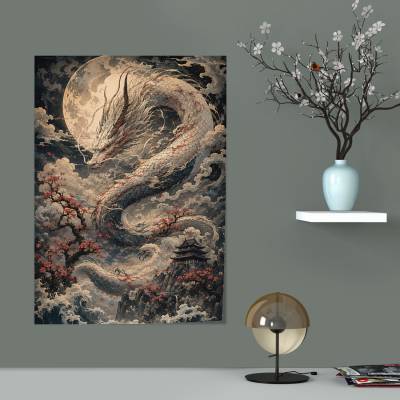 پوستر  طرح اژدهای اونی ژاپنی ( Japanese Oni Dragon) - کد : 004
