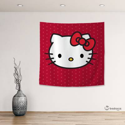 بک دراپ مربع هلوکیتی -Hello Kitty- قرمز
