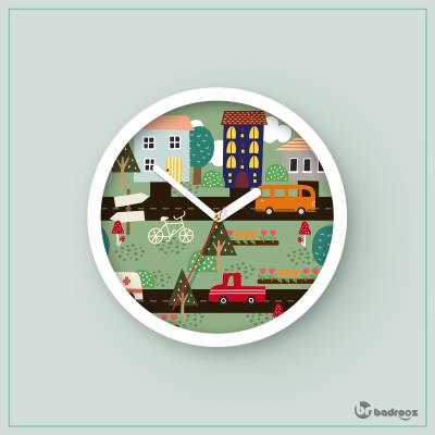 ساعت دیواری  خیابان کارتونی