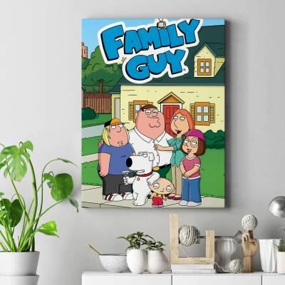 تابلو کنواس (بوم) طرح فمیلی گای-مرد خانواده ( Family Guy) - کد : 002
