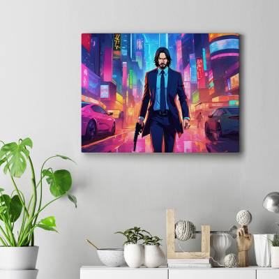 تابلو کنواس (بوم) طرح جان ویک ( John Wick ) - کد : 004
