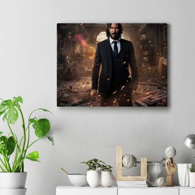 تابلو کنواس (بوم) طرح جان ویک ( John Wick ) - کد : 019