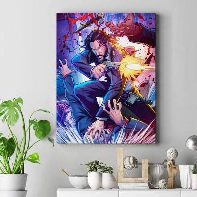 تابلو کنواس (بوم) طرح جان ویک ( John Wick ) - کد : 034