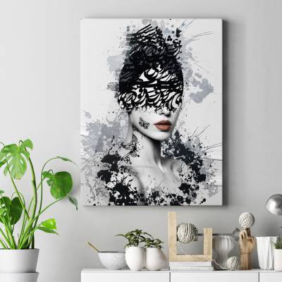 تابلو کنواس (بوم) طرح  پرتره تایپوگرافی فارسی ( Persian Typography Portrait) - کد : 001
