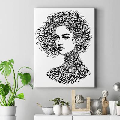 تابلو کنواس (بوم) طرح  پرتره تایپوگرافی فارسی ( Persian Typography Portrait) - کد : 002