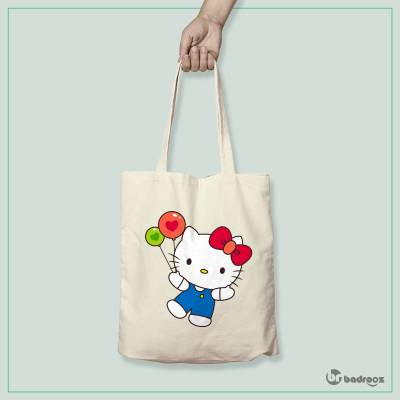 کیف خرید کتان (توت بگ) هلوکیتی- Hello Kitty- آبی