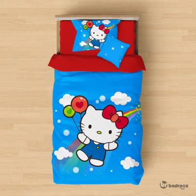 روتختی یک نفره هلوکیتی- Hello Kitty- آبی