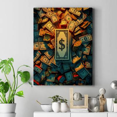 تابلو کنواس (بوم) طرح دلار ( Dollar) - کد : 010
