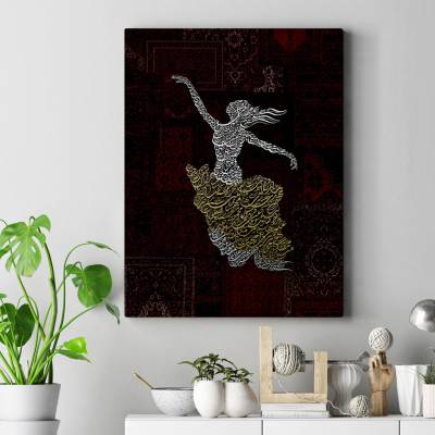 تابلو کنواس (بوم) طرح  پرتره ایران تایپوگرافی فارسی ( Persian Typography Portrait) - کد :002