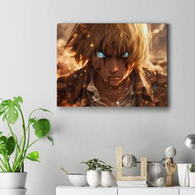 تابلو کنواس (بوم) طرح حمله به تایتان (Attack on Titan) - کد : 001