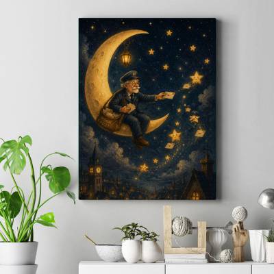 تابلو کنواس (بوم) پستچی ستاره ها